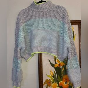 Free People Sunbrite Sweater in “River Run” size Med.